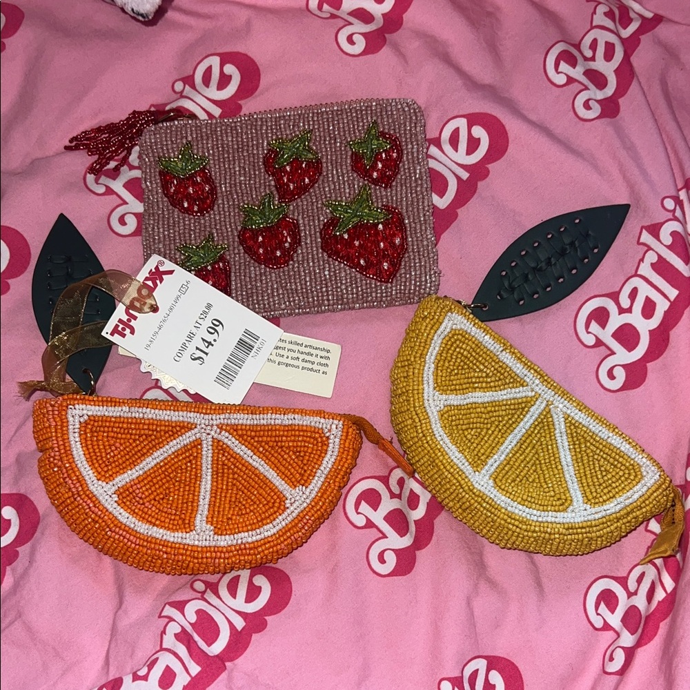 Colorful Beaded Fruit Cosmetic Bag Set
